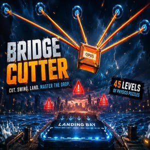 Juego HTML5 Bridge Cutter, rompecabezas de física de 45 niveles, corte de cuerda (descarga digital)