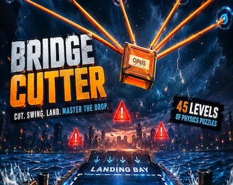 Bridge Cutter HTML5 Game, 45-Level Physics Puzzle, Rope Cutting (Digital Download)