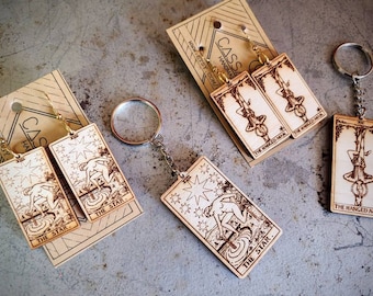 Tarot Card Earrings, Laser Engraved Wood, Light Weight! Choose your cards