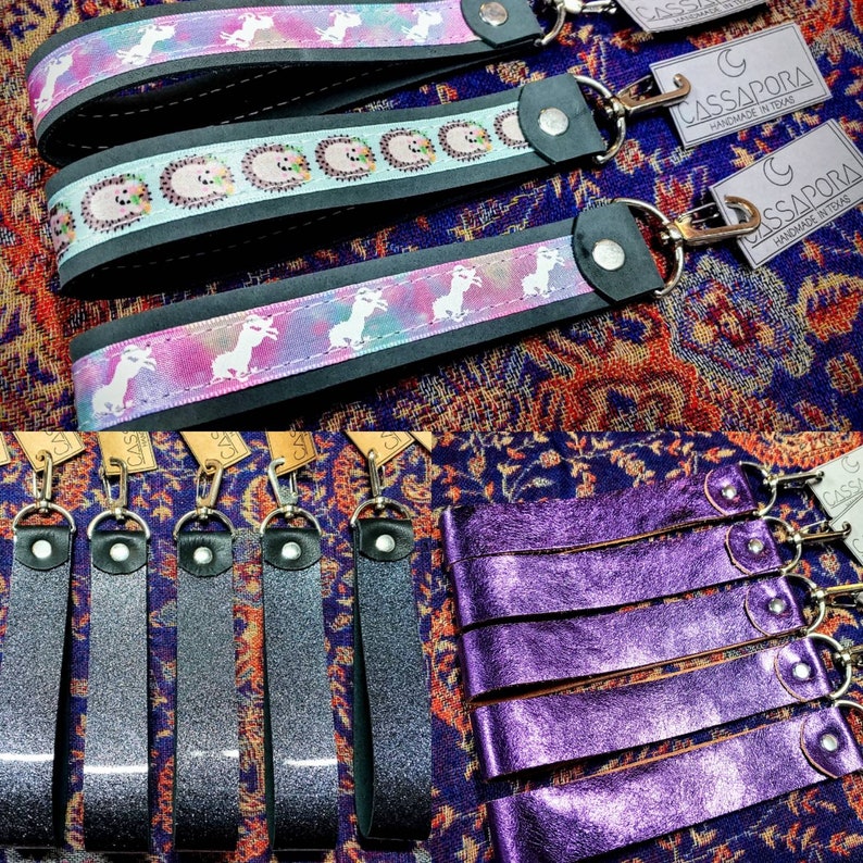 Small Batch Leather Wristlet Strap Leather Key Chain Clip Etsy