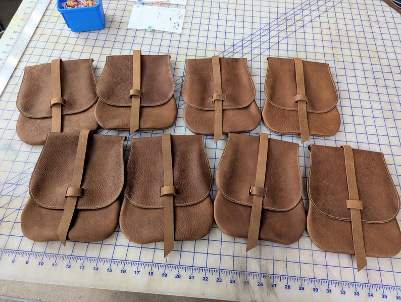 Leather Belt Bag, Ren Faire, Renaissance, Shakespeare, costume, theatre, Phone Bag, Handmade, Made To Order image 12