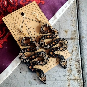 Moon Phase, Snake, Laser Engraved Wood, Light Weight!