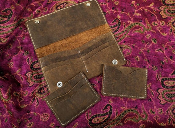 Rustic Brown Cowhide Collection, Clutch, Wallet, Front