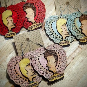 TV Teenage Dirtbag Valentine, Earrings, Laser Engraved Wood, Light Weight!
