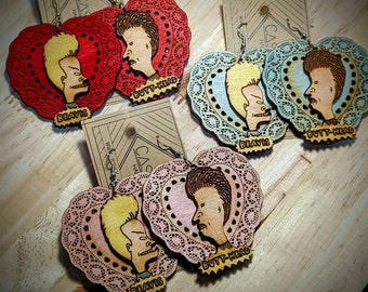 TV Teenage Dirtbag Valentine, Earrings, Laser Engraved Wood, Light Weight!