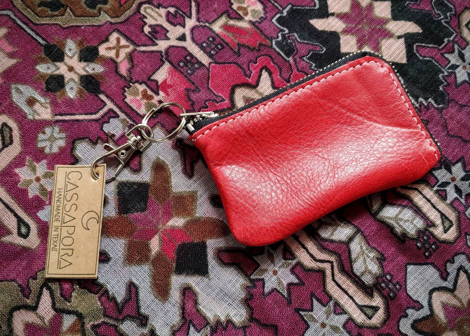 Small Leather Keychain Wallet Card Holder Wallet Coin Purse Etsy