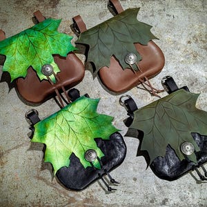 Leather Leaf Bag, Belt Bag, Ren Faire, Renaissance, Phone Bag, Cross Body, Convertable, Handmade, Made To Order
