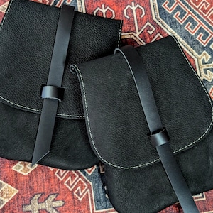 Leather Belt Bag, Ren Faire, Renaissance, Shakespeare, costume, theatre, Phone Bag, Handmade, Made To Order image 5