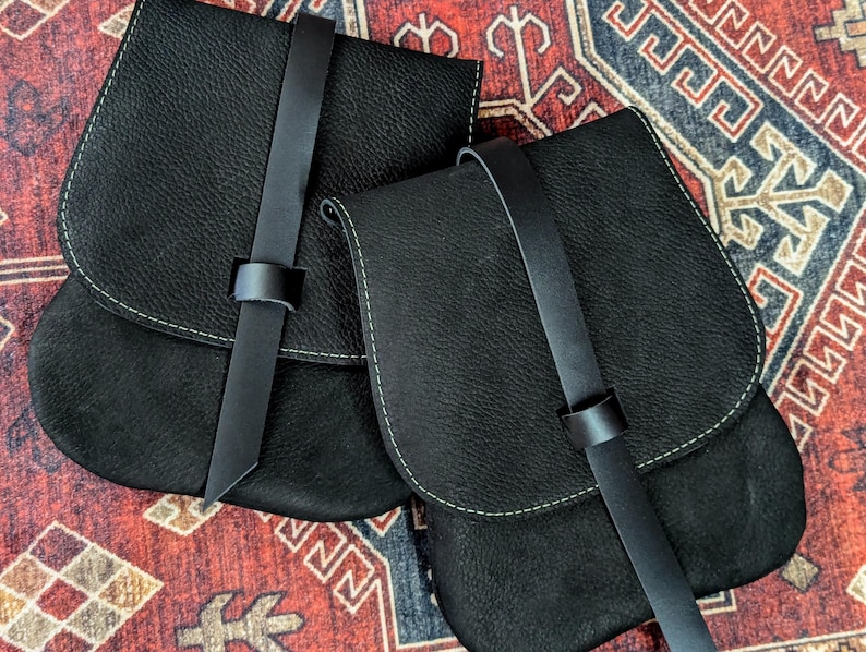 Leather Belt Bag, Ren Faire, Renaissance, Shakespeare, costume, theatre, Phone Bag, Handmade, Made To Order image 5