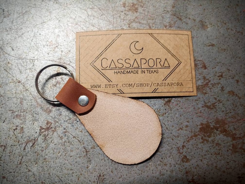 Custom Name, Prickly Pear Cactus, LEATHER Keychain, Laser Engraved, Laser Cut, Key Fob, Made To Order image 2