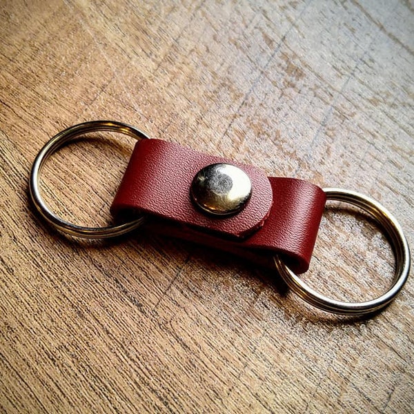 Bright Colors - Key Keeper Ring - Leather Key Chain Snap - Holds Over 3 Key Rings - Valet with ease, only give your car keys!