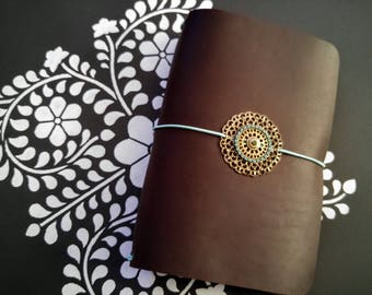 Dark Brown Leather Traveler's Journal Boho Filigree - Holds Paper from your Printer! - Holds journals up to 8.5"x5.5"! Made To Order