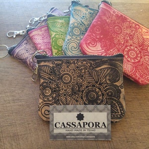 Monedero con llavero en relieve de estilo Boho Doodle: ¡se sujeta a tus llaves! Hecho a pedido