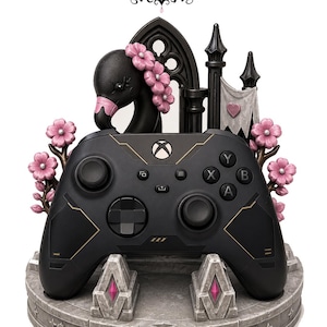 Gothic Controller Stand | Hand Painted 3D Printed | Dark Romance Gaming Desk Decor | Made to Order