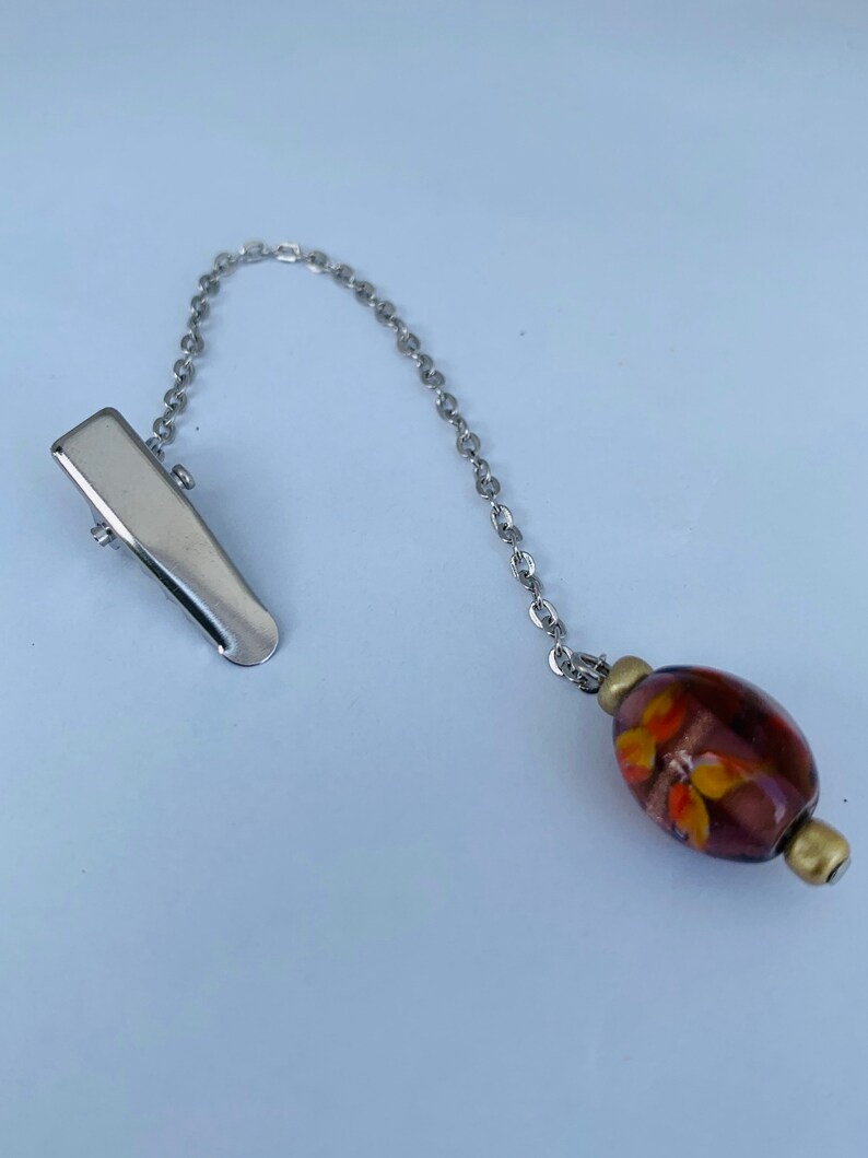 tea bag holder tea time tea steeper tea clip tea infuser with a lampwork glass bead Tea bag clip Making tea butterfly bead