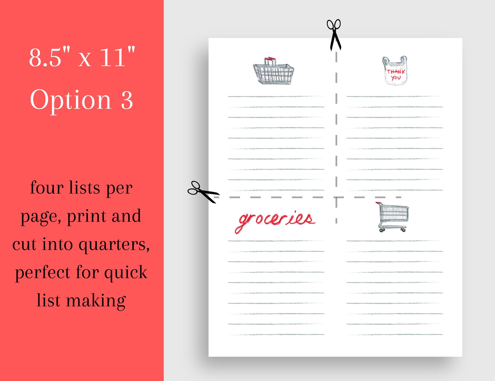 Illustrated Printable Grocery List - Etsy