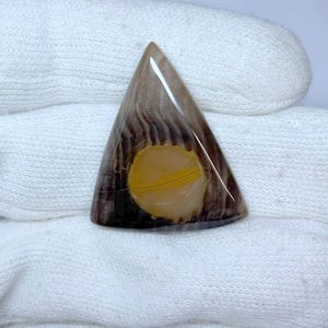 37,00 ct naturlig jordnötsträ-jaspis-sköldcabochon 34x29x5mm brunpolerad sten för smyckestillverkning