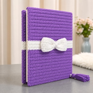 Crochet Book Cover Pattern, A5 Notebook Sleeve PDF