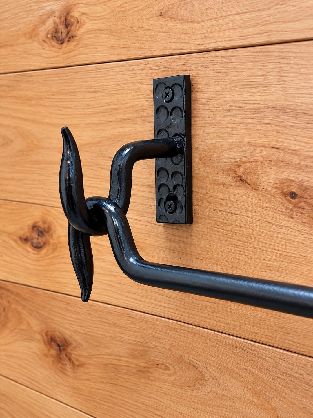 Hand Forged Wrought Iron Curtain Rod, Heavy Duty Farmhouse Hardware ...