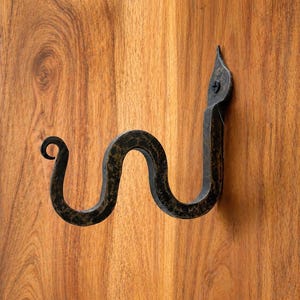 Handmade Wrought Iron Double Hook, Rustic Farmhouse Coat Towel Holder
