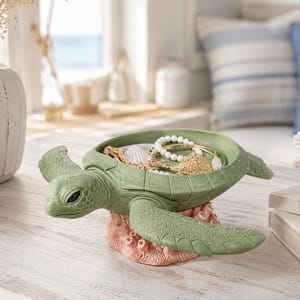 Havssköldpadda Catchall Bowl STL, Kustdekor, Smyckesbricka, 3D-utskriftsfil