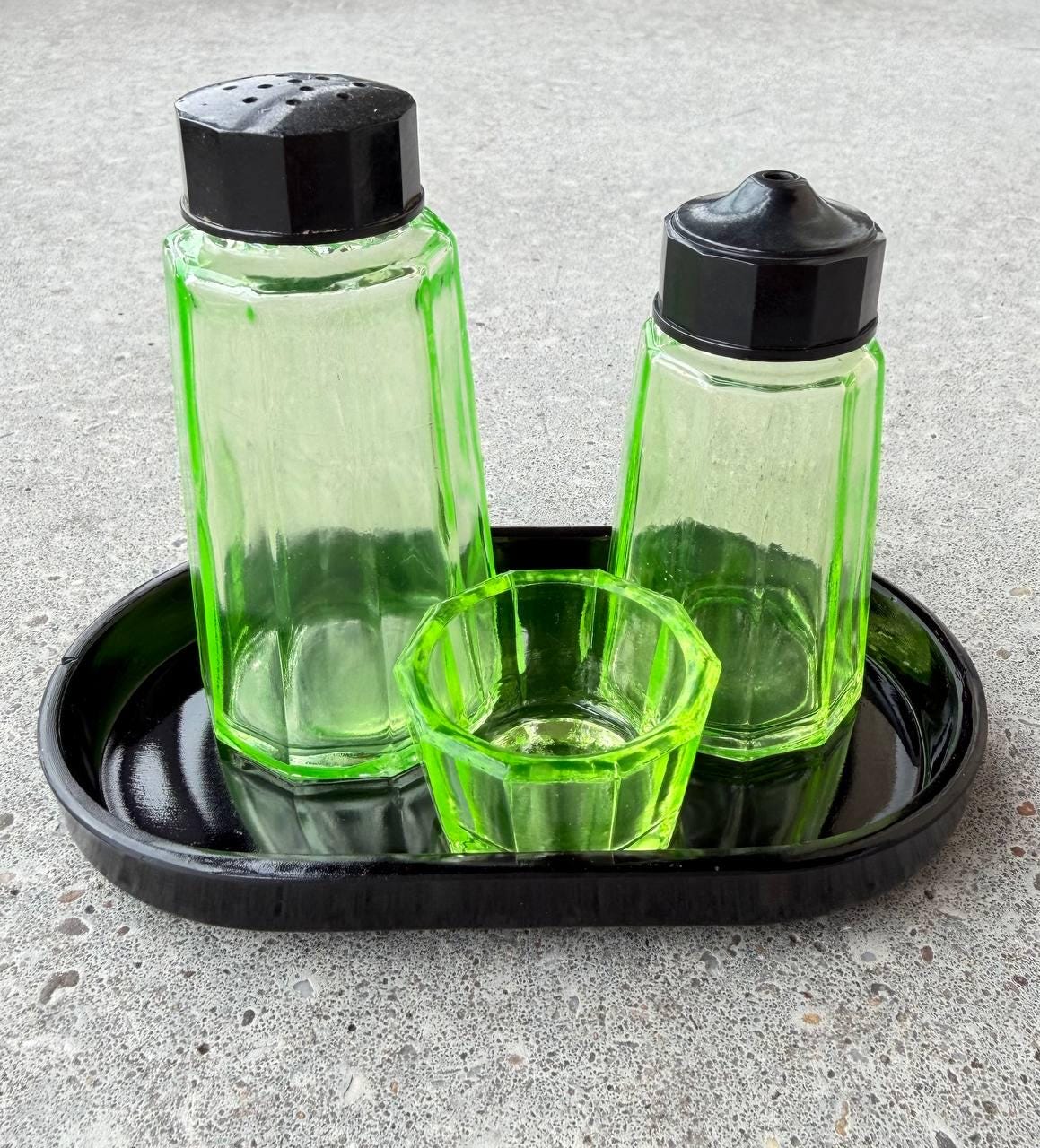 Vaseline Glass Salt Cellar - Etsy