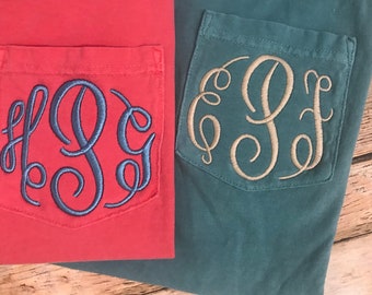 COMFORT COLORS - Unisex short sleeve monogrammed shirts - monograms - Personalized t-shirts - Multiple Colors