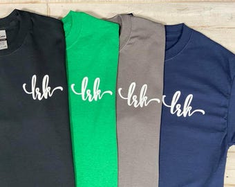 SALE! Cheap MONOGRAMMED UNISEX T-Shirt - Custom Personalized Short Sleeve T-shirt by Gildan - Bridal Party Wedding Gifts - Gifts for Her