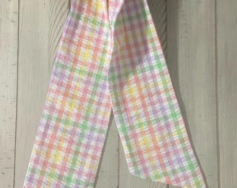 SPRING or EASTER SASH for wreath, Front Door Decor, Plaid Summer Wreath Sash, Ready to Ship Same Day, Boxwood Wreath Sash, Multi-Color Plaid