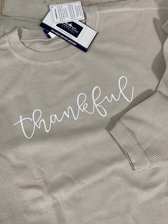 Thankful Crewneck CORDED SWEATSHIRT Charles River Sweatshirt