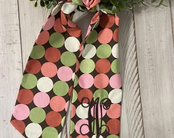 FALL WREATH SASH - Decor for Front Door - Thanksgiving Sash with Monogram - Boxwood Wreath Sash