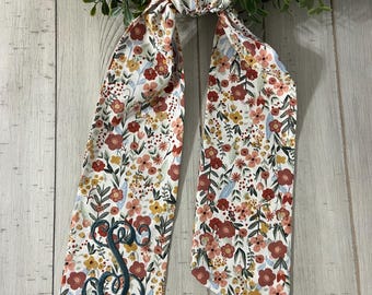 FALL WREATH SASH -Decor for Door -Thanksgiving Floral Sash for Wreath -Colorful Fall Wreath Sash - Boxwood Wreath Sash