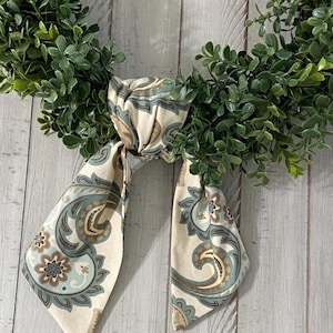 WREATH SASH for DOOR - Sash Decor for Front Door - Perfect Housewarming Gift - Sash for wreaths - Neutral Sash for Wreath - Ready to ship