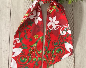 Festive Christmas Wreath Sash - Boxwood Wreath Sash - Christmas Wreath for front door decor