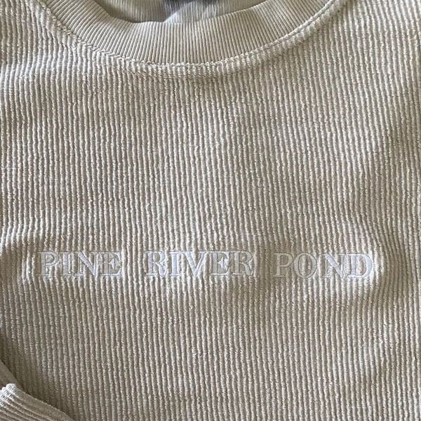 CUSTOM CORDED Crew Neck Sweatshirt, Charles River Sweatshirt, Corded Sweatshirt, Custom Embroidered, Cord Sweatshirt, Camden