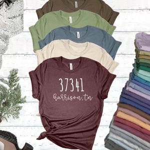 Custom Zip Code T-Shirt – City & State, Unisex Bella Canvas Tee - Unique Zip Code and City Shirt - Unisex Size - Gifts for Her