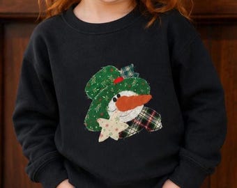 Raggy Snowman Toddlers Sweatshirt - Raggy Applique - Crewneck Sweatshirt with Vintage Snowman - Variety of colors - Matches Mom's Sweatshirt