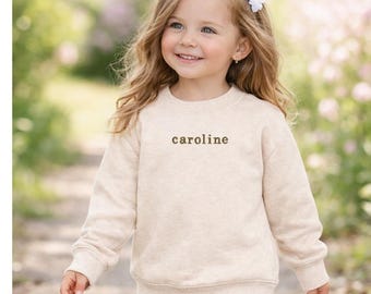 Embroidered Name Toddler Sweatshirt – Custom Kids Crewneck