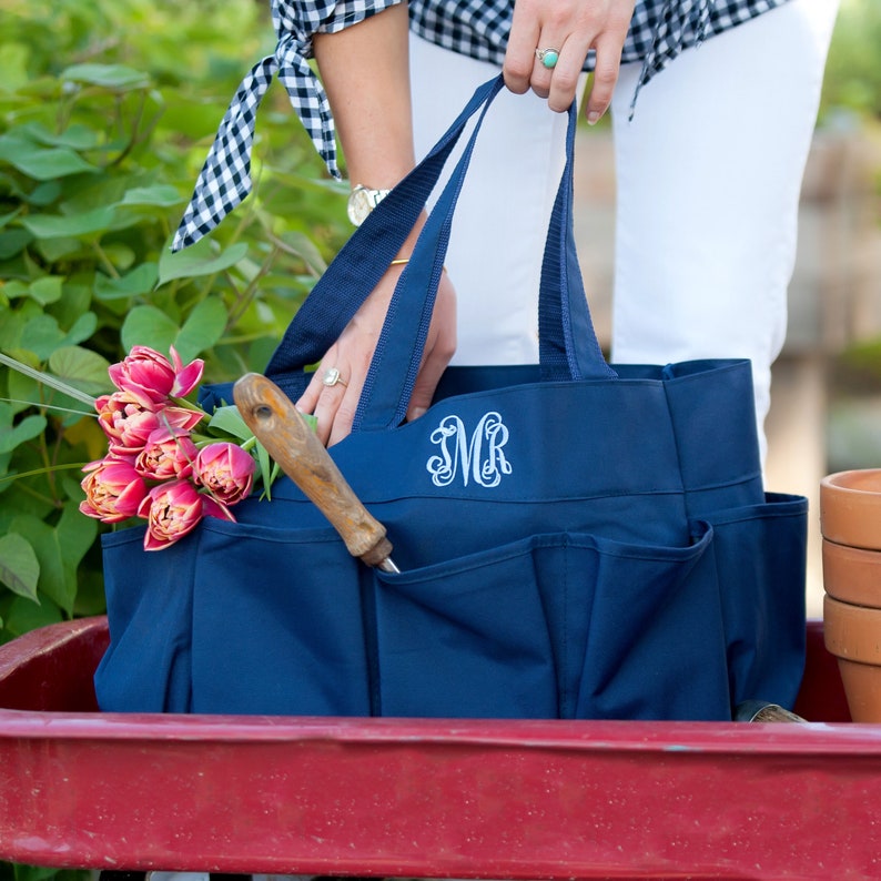 Monogrammed Organizer Tote Personalized Tote Organized - Etsy