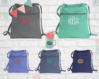 monogrammed cinch sack