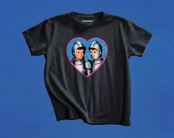 Medieval Knights Baby Tee, Retro Fantasy Heart Graphic Fitted Shirt, Vintage Armor Couple Aesthetic, Quirky Gift Tee