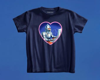 Knight Computer Graphic Tee, Retro Gamer Nerd Shirt, Funny Medieval Baby Tee, Tech Humor Gift, Alt Girl Top, Y2K Aesthetic Tee