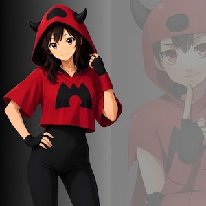 Team Magma Inspired Cosplay Poncho Hoodie – Pokemon Style Anime Hooded Cloak | Gaming Costume for Halloween & Comic Con