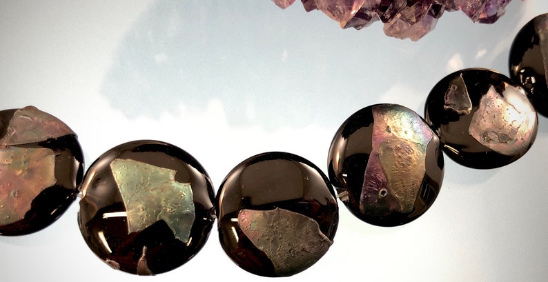 Black and Shimmering Silver Glass Lampwork Beads For BraceletNecklace Jewelry Supplies by Judy
