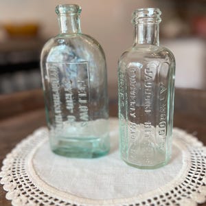 Antique green/blue bottles
