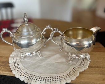 FB Rodger’s silver sugar and creamer