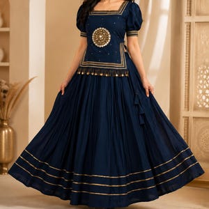 blue garba dress - Etsy The intricate Kutchi patchwork