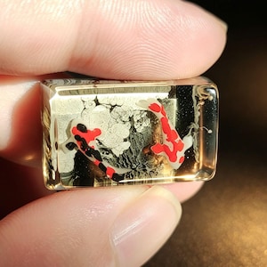 Handmade Koi Fish Artisan Keycap, Ink Wash Resin, Cherry MX Keyboard Accent