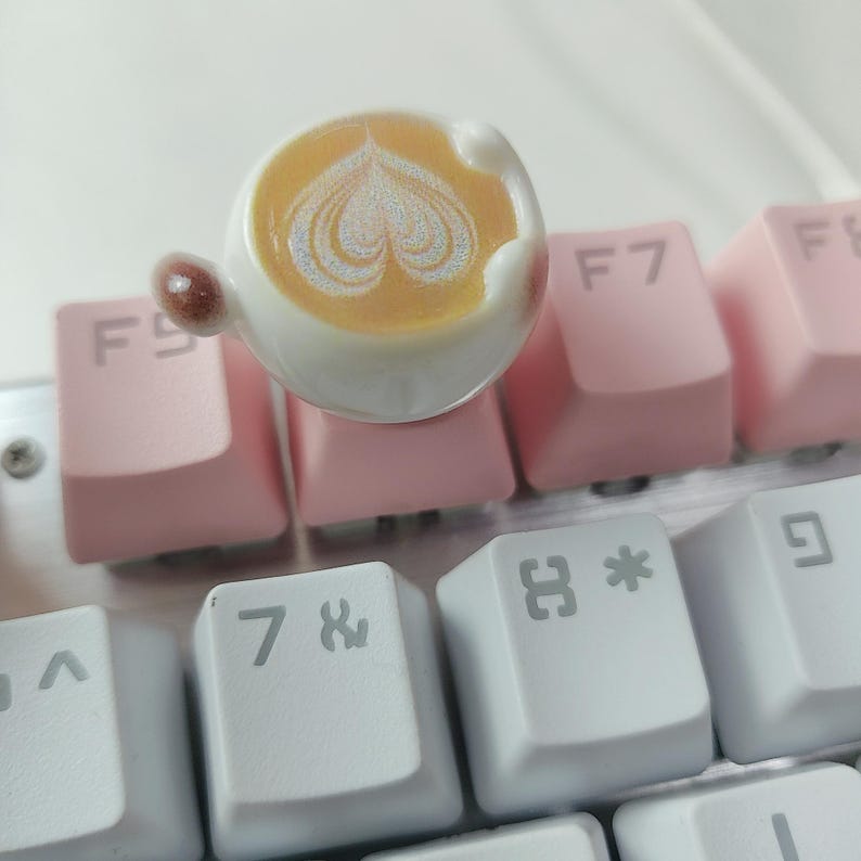 Keycap Layout Handmade Coffee Latte Art Artisan Keycap, Cherry MX Mechanical Keyboard ...