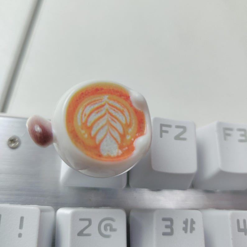 Keycap Layout Handmade Coffee Latte Art Artisan Keycap, Cherry MX Mechanical Keyboard ...